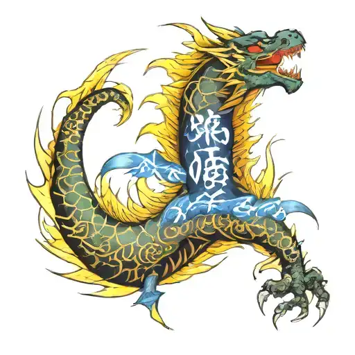 Electric Dragon Wrapped Around A Lightning Bolt With The Word Storm