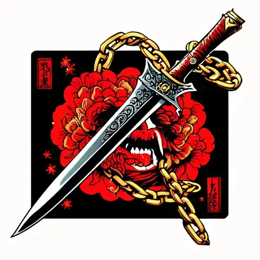 Chain And Weapon With Dagger And Crying