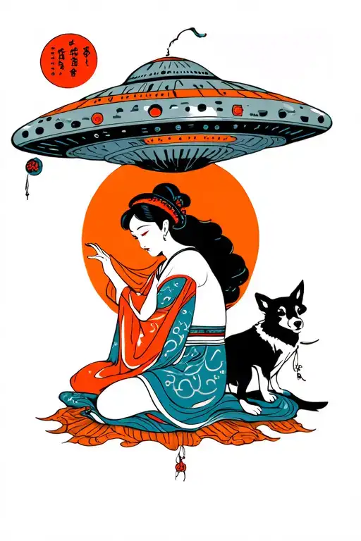 Woman And Dog Pulled Into A Ufo