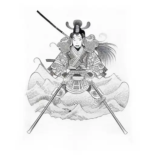 Japanese Warrior For Shoulder