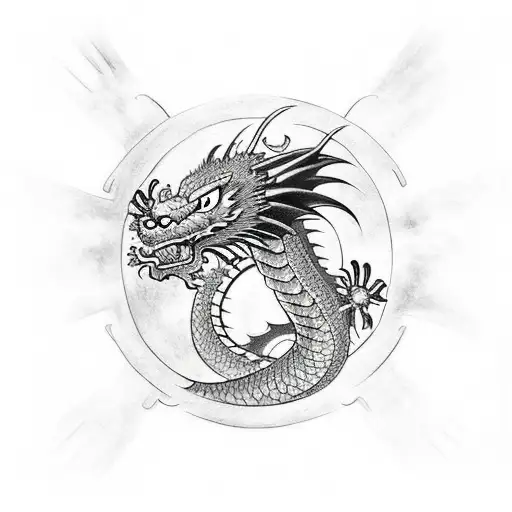 Dragon Wrapping Around Black Hole