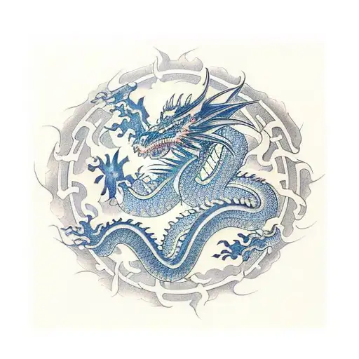 Dragon Half Sleeve With Dragon Head On Chest