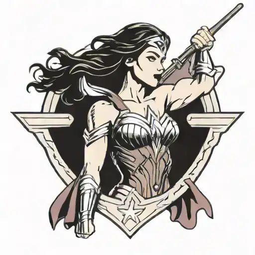 Wonder Woman Breast Cancer Logo Incorporated Within Shield