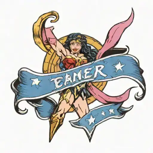 Breast Cancer Ribbon In Wonder Woman