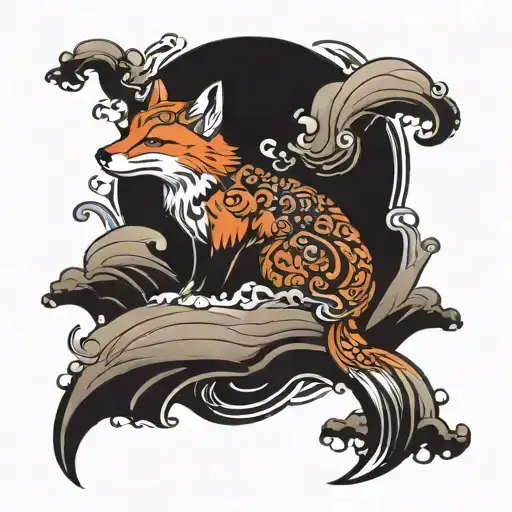 Fox And Waves Flowing