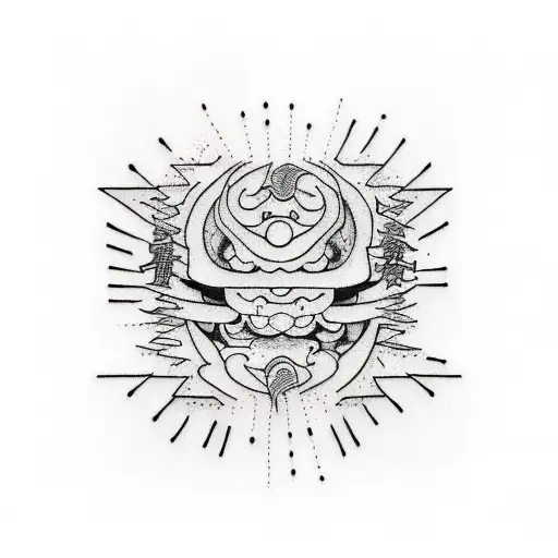 Deconstructed Guitar Line Drawing Minimalist