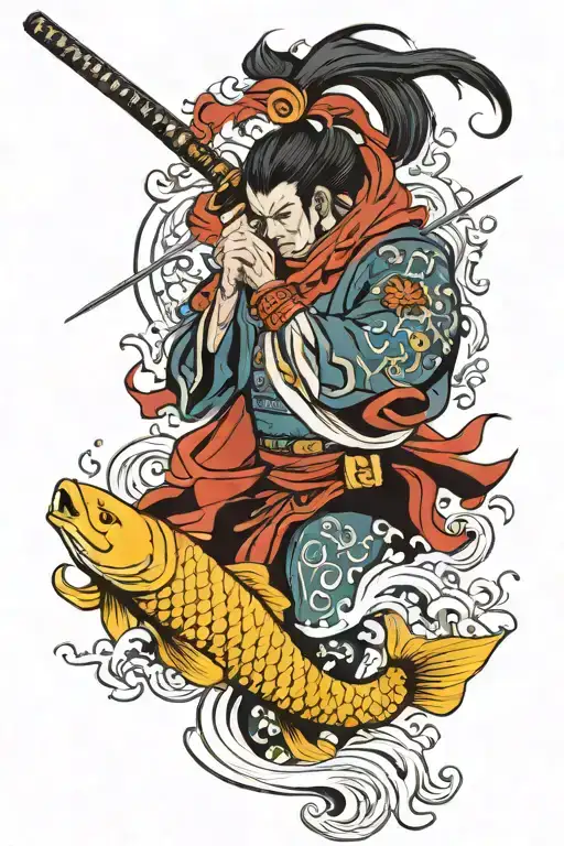 Pisces Japanese Samurai Warrior