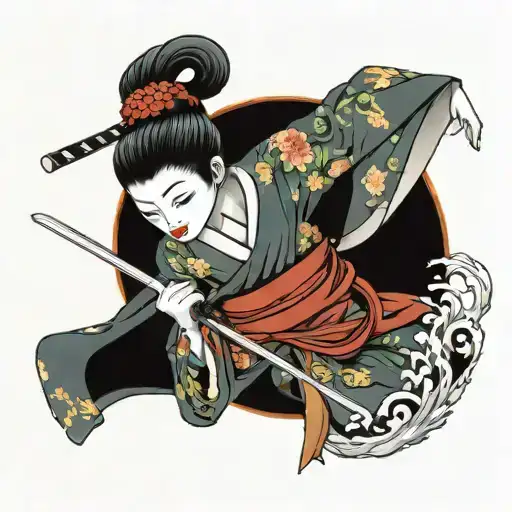 Geisha Holding A Katana