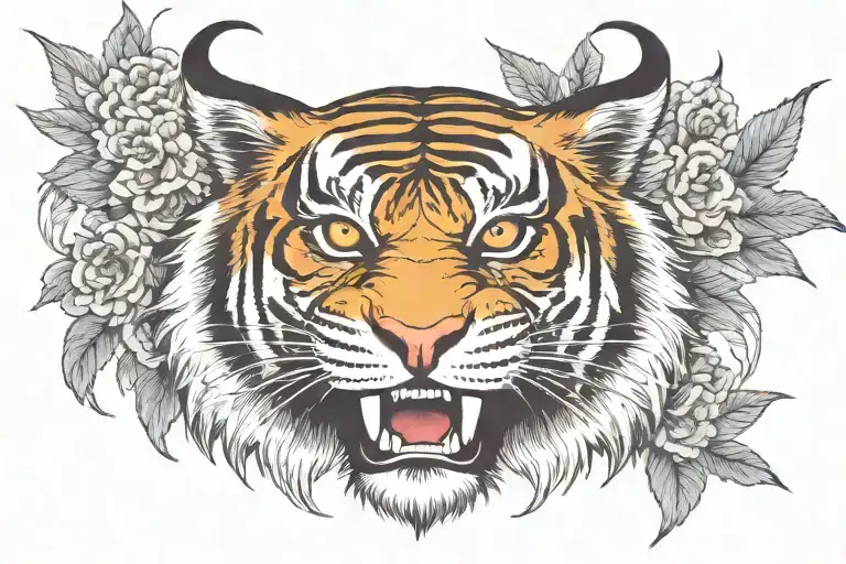Tiger Head With Wings