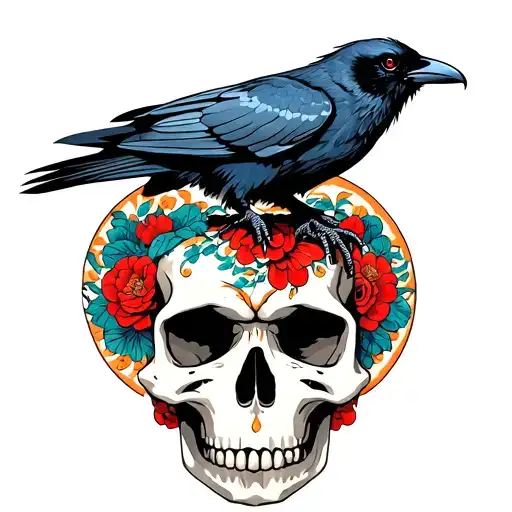 Phantom With A Raven Perched On A Skull