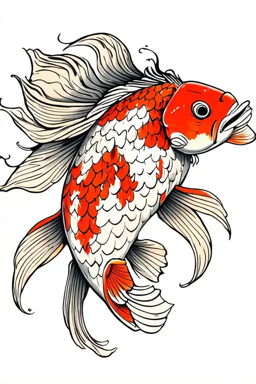 Koi Fish And Warrior