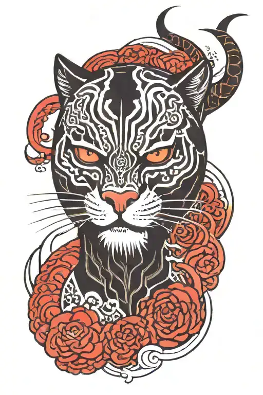 Black Panther With Demon Horns