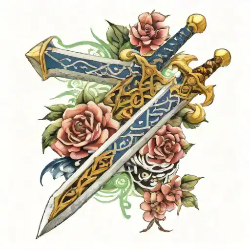 A Watercolor Interpretation Of The Master Sword From Zelda
