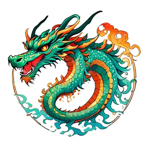 Dragon With Cancer Zodiac Sign Incorporated