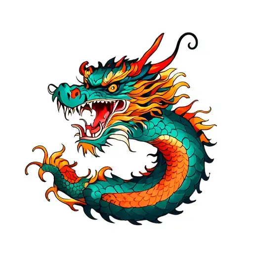 Japanese Dragon On Full Arm Up To Hand