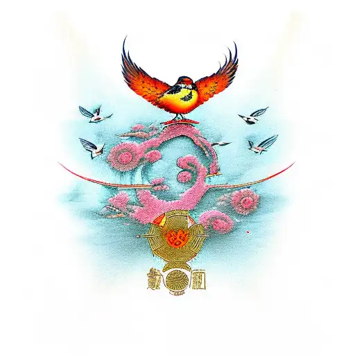 Love Kanji With Birds