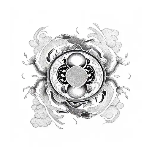 Two Scorpion With Yin Yang