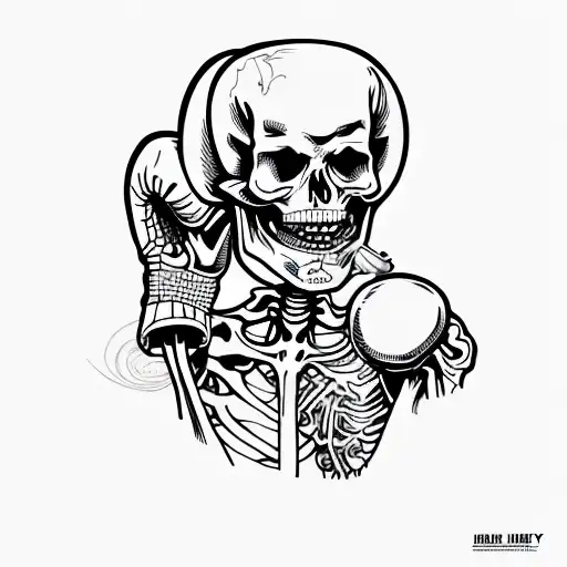 Skeleton With Boxing Gloves