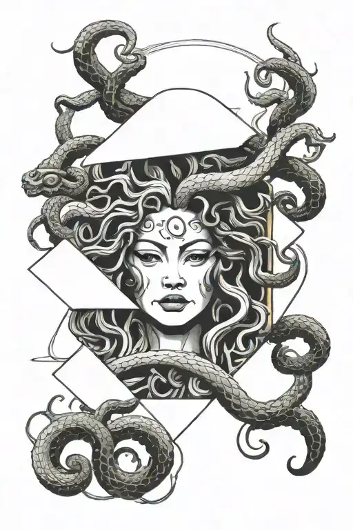 Create A Tattoo In Polygons Creating The Face Of Medusa