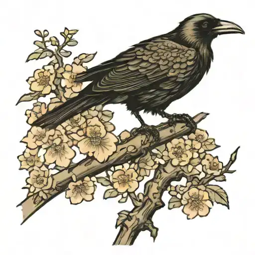 Crow Stand On A Brach