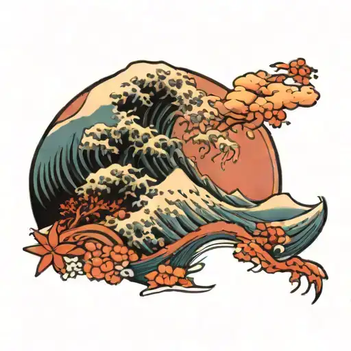 Mountain Wave With 3 Stars Over Mountains