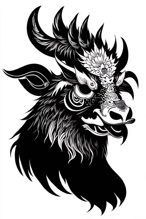 Rooster And Ox Oni Mask