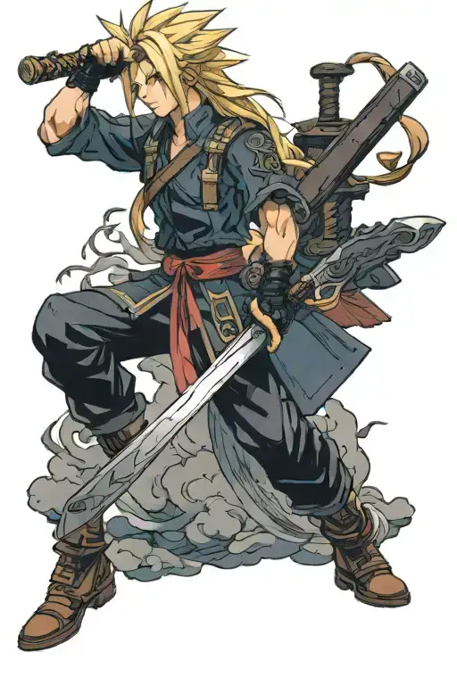 Final Fantasy 7 Cloud Strife But Female With Long Hair