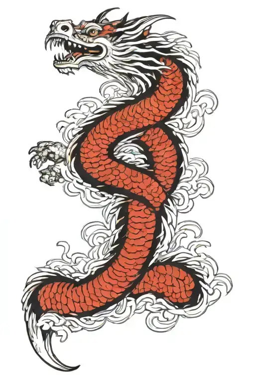 Haku Dragon Wrapped Around Arm Sleeve