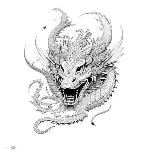 Dragon Whit Girl Face