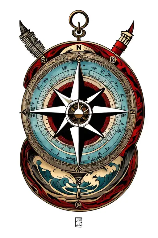 Wind Rose Navigation Compass