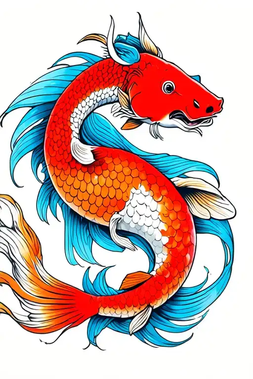 Ox Koi Fish Transforming