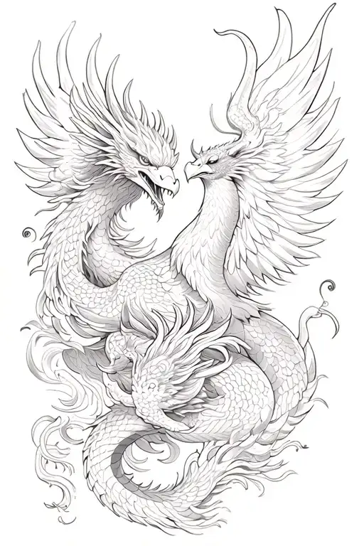 Phoenix And Dragon Wrapped