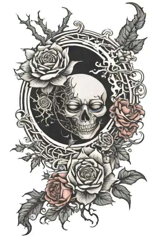 The Sun And The Moon Life And Death With Roses With Thorns