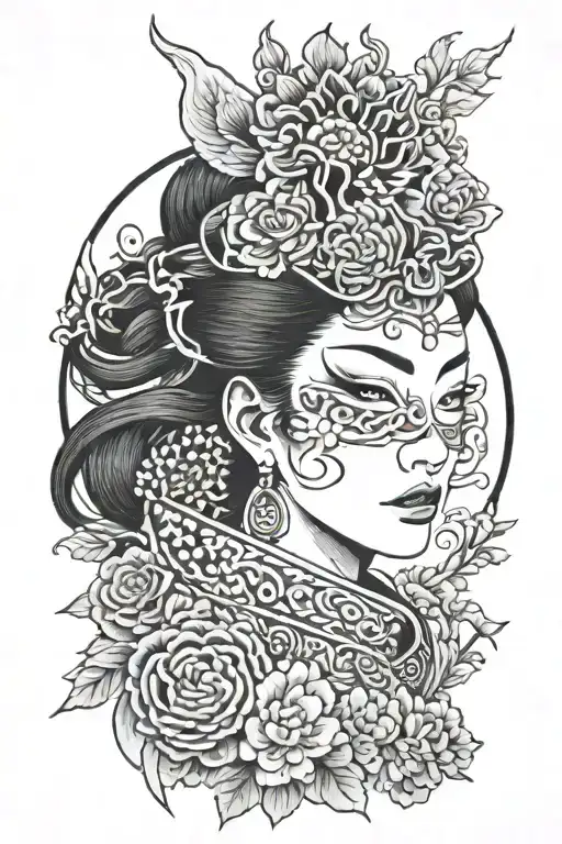 Strength And Character And Imposing With The Eyes Of A Woman With A Mask