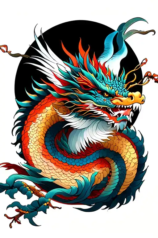 Dragon And Crane Flying