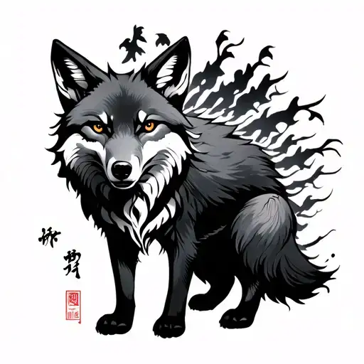 Fox Like Wolf With Forest Shadows