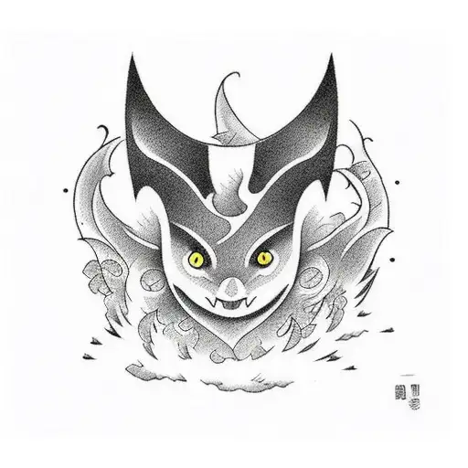 Bat Over A Waterfall