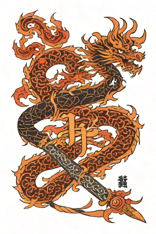 Lu Bu Weapon With Chinese Characters