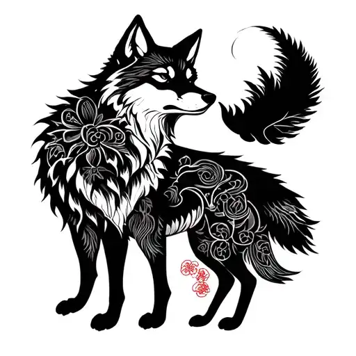 A Mix Of Fox And Wolf With Forest Shadows
