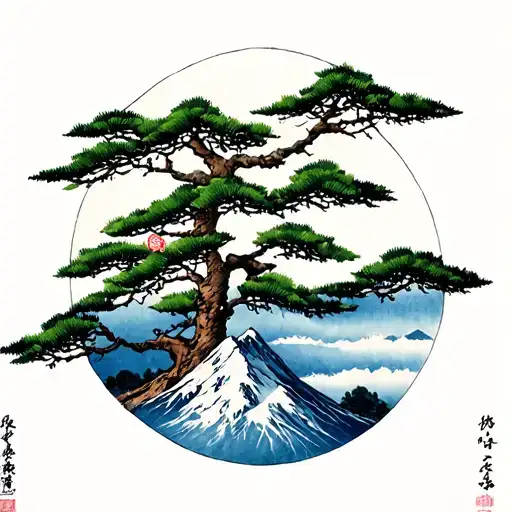 Austrian Alps With Pine Tree