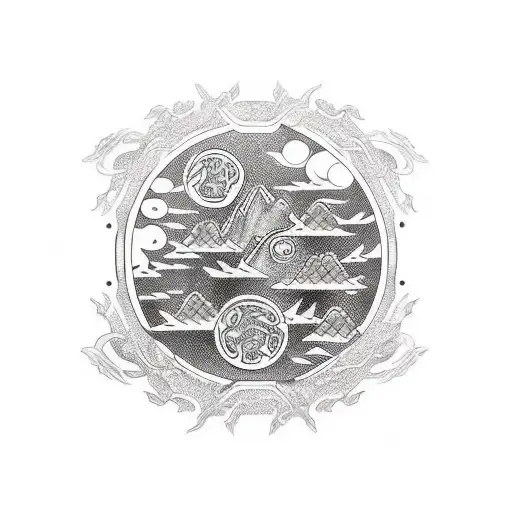 Nissan Skyline In Front Of Rising Sun