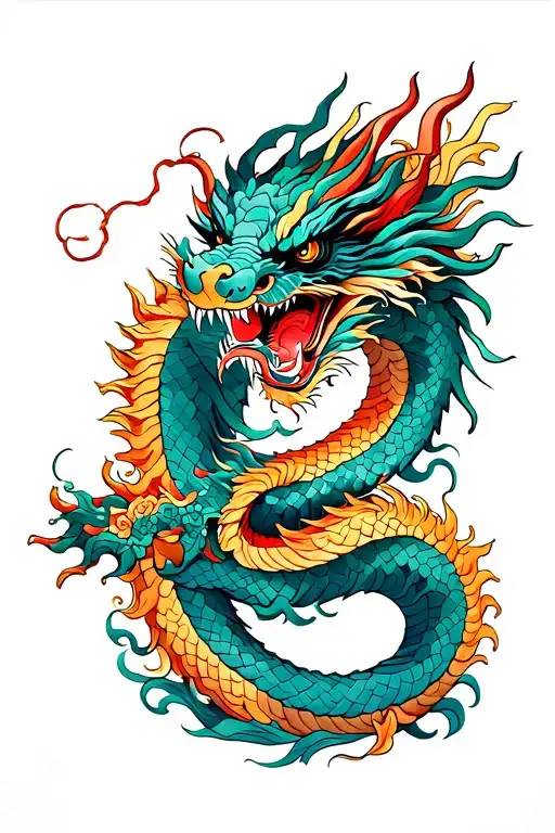 Chinese Dragon Intertwined