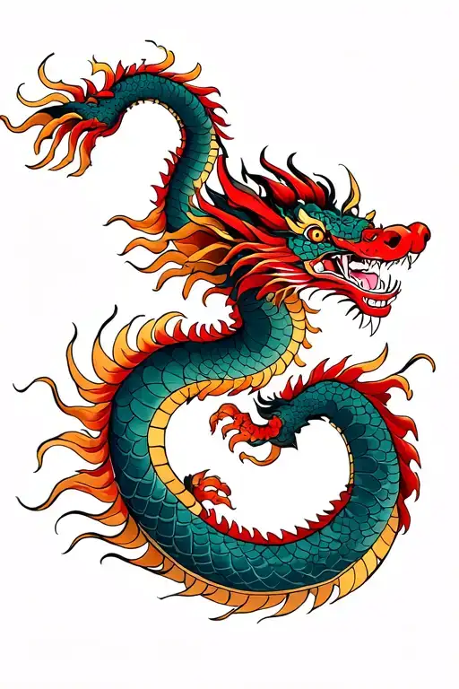 A Small Chinese Dragon Flying