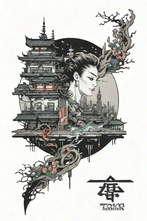 A Futuristic Cyberpunk Cityscape Inspired By Tokyo At Night