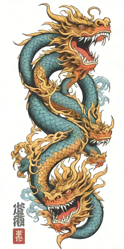 Japanese Dargon Wrapping A Roman Pillar