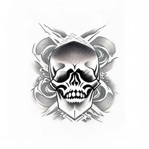 Evil Skull Emerging From Skin