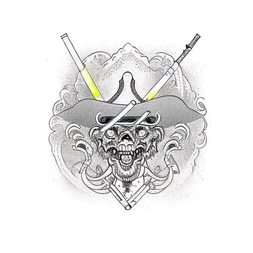 Yee Howdy Cowboy Molotov Cocktail Stained Glass Six Shooters