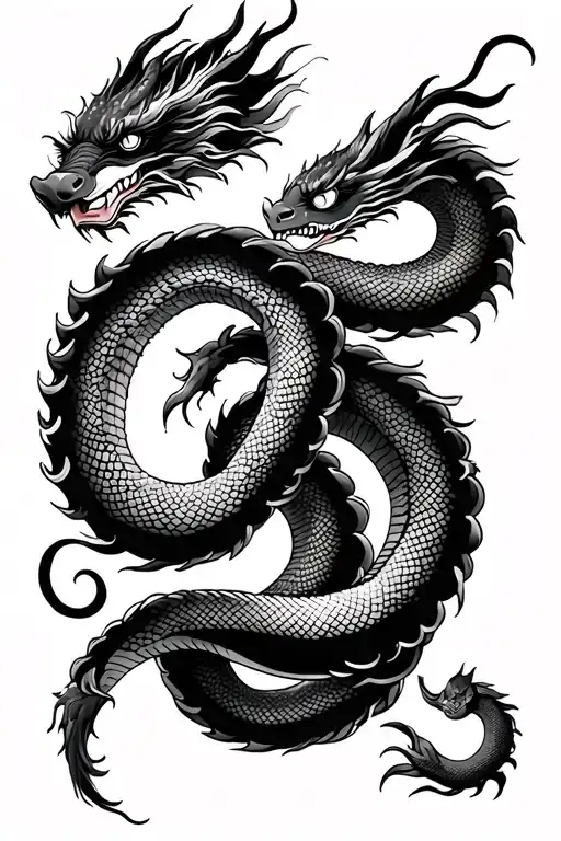 Chinese Dragon And Snake Arm Wrap