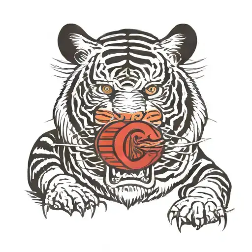 Tiger With The Letter C