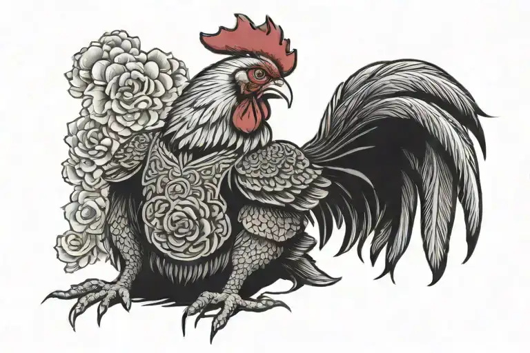 Chicken Dressed As Chinese Warrior Meditating